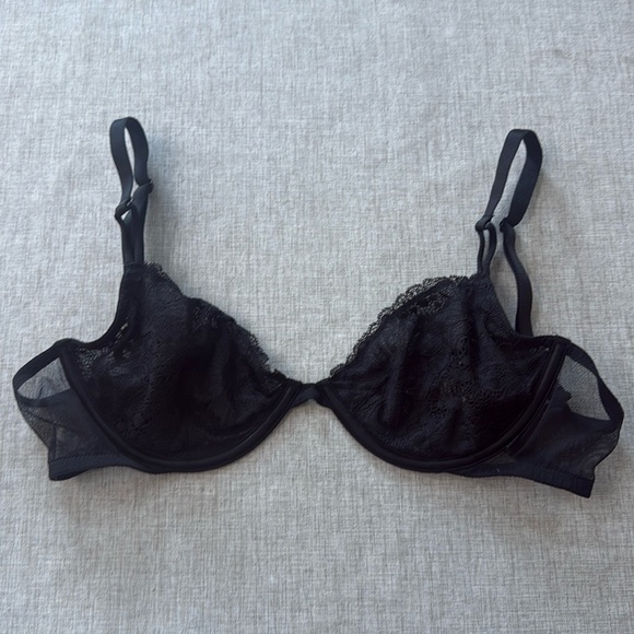 Victoria's Secret Other - Victoria's Secret Unlined Black Underwire Lace Demi‎ Bra size 36C